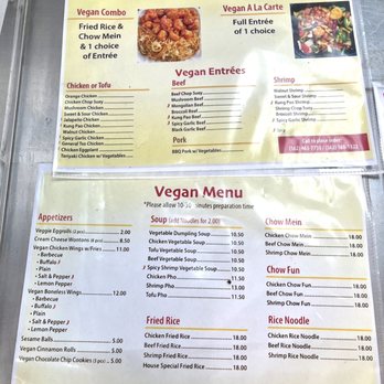 Pots n' Woks - Current vegan menu - 2/13/2021 - Chinese Near Me - Whittier, California