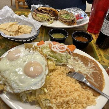 Pedro's Cocina - Pedro's Super Torta & Verde chilaquiles with eggs - Mexican Near Me - Dixon, California