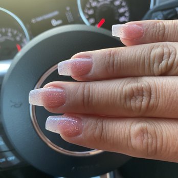 MK Nails & Spa - Up close shot of acrylic glitter nails - Nail Salons Near Me - Lakeside, California