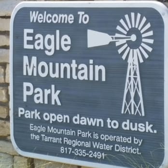 Eagle Mountain Park - Welcome sign at front entrance - Hiking Near Me - Fort Worth, Texas
