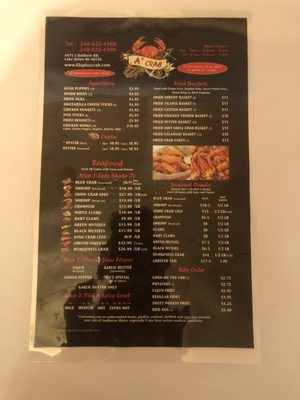Menu photo 8 A Plus Crab - Great Lake Lake Orion, MI