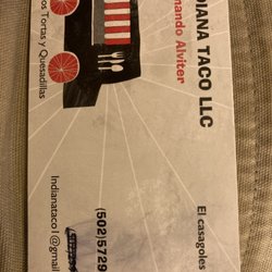 Indiana Taco - Their business card