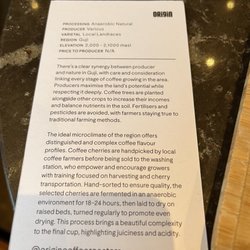 Origin Coffee Roasters - Coffee description