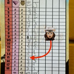 Lost Caverns Adventure Golf - Well he beat me but at least I got a hole in 1!