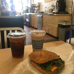 Magpies Kitchen - Ice Tea Lemonade, Iced Chai Tea, and Avocado Tomato Cheese Sandwich