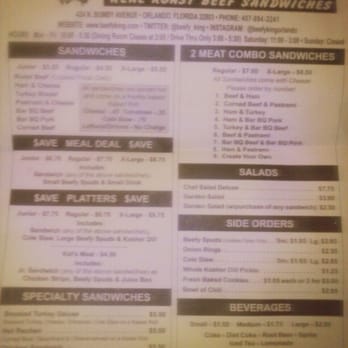 Beefy King - Menu - Fast Food Near Me - Orlando, Florida