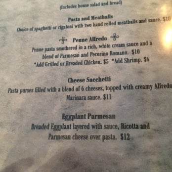 The Caboose - Part of the menu - Italian Near Me - Clarksburg, West Virginia