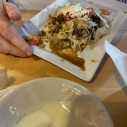 Beef taco.  Wrung out water.