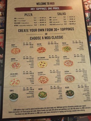Menu photo 1 MOD Pizza San Antonio, TX Menu photo 1 MOD Pizza San Antonio, TX