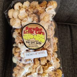 Paradise Kettle Corn - Salted Caramel Kettle Corn was not sticky like Cr*cker J*ck. It had a touch of caramel flavor!