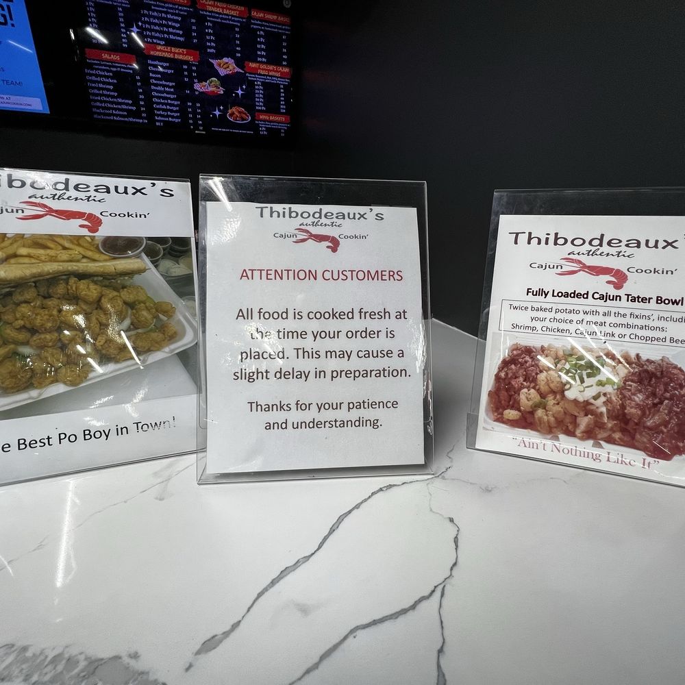 Thibodeaux's Authentic Cajun Cookin' - Some of their specials. - Cajun/Creole Near Me - Duncanville, Texas Thibodeaux's Authentic Cajun Cookin' - Some of their specials. - Cajun/Creole Near Me - Duncanville, Texas