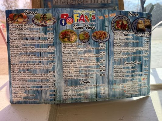 Menu photo 1 FAVs Amarillo, TX