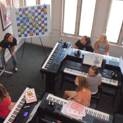 Piano Lab - Marilyn Teaching the Aspring Musicians!