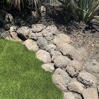 Artificial Turf By Fenix - They went above and beyond and cut into the rock area to give it a finished look vs leaving a gap like other companies would. - Artificial Turf Near Me - Rocklin, California