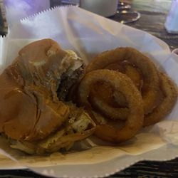 Dixie Lanes ZZ's Bar & Gril - Mushroom Burger. Yes I attacked it.