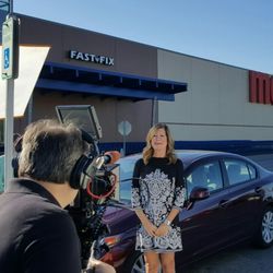 Filming TV ad for Fast-Fix Repairs stores located inside Meijer