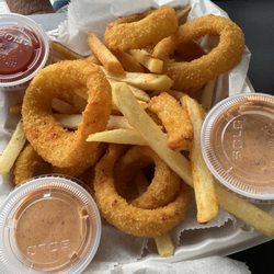 Pop’s Lakeside Grill - Crispy Fries and Onion Rings