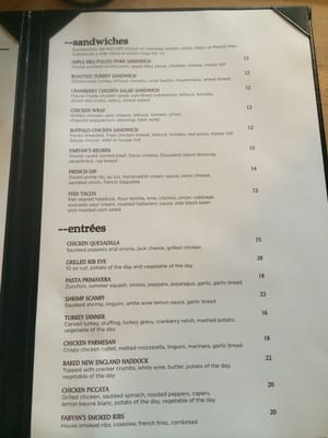 Menu photo 5 Fabyan's Station Bretton Woods, NH