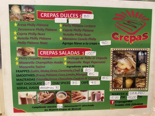 Menu photo 2 crepas garden Mexicali, BCN Menu photo 2 crepas garden Mexicali, BCN