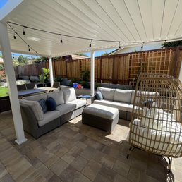 Pergola is installed with care and precision.