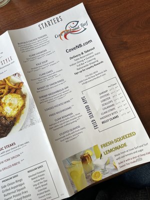 Menu photo 1 Cove Surf and Turf New Bedford, MA Menu photo 1 Cove Surf and Turf New Bedford, MA