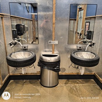 Ford's Garage Novi - Unusual sinks in the rest room. - Burgers Near Me - Novi, Michigan Ford's Garage Novi - Unusual sinks in the rest room. - Burgers Near Me - Novi, Michigan