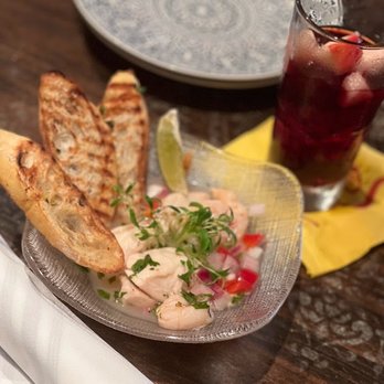 Cafe Sevilla - Shrimp and halibut ceviche - wanted more! - Spanish Near Me - Costa Mesa, California Cafe Sevilla - Shrimp and halibut ceviche - wanted more! - Spanish Near Me - Costa Mesa, California