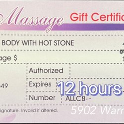 12 Hours Massage - Gift certificate of 12 hours massage.