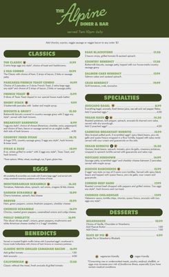 Menu photo 7 The Alpine Diner & Bar Seattle, WA Menu photo 7 The Alpine Diner & Bar Seattle, WA