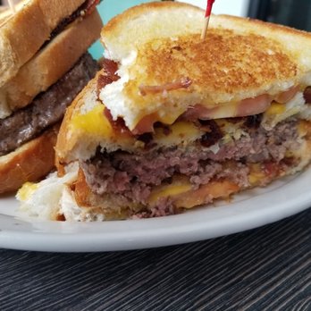 Metro Diner - Holy Davoli Burger, made with 2 grilled cheese sandwiches - Breakfast & Brunch Near Me - Venice, Florida Metro Diner - Holy Davoli Burger, made with 2 grilled cheese sandwiches - Breakfast & Brunch Near Me - Venice, Florida