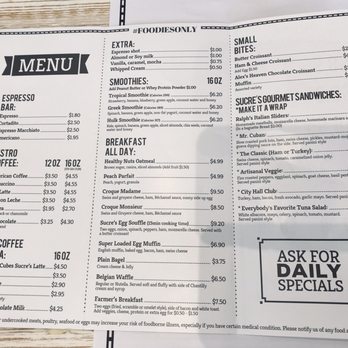 Chef Sucre Cafe - Menu 2/2 - French Near Me - Coral Gables, Florida