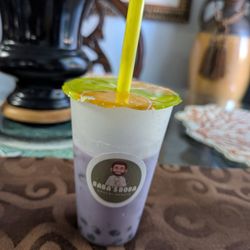 Babas Boba & Mochi Donuts - Taro milk tea boba