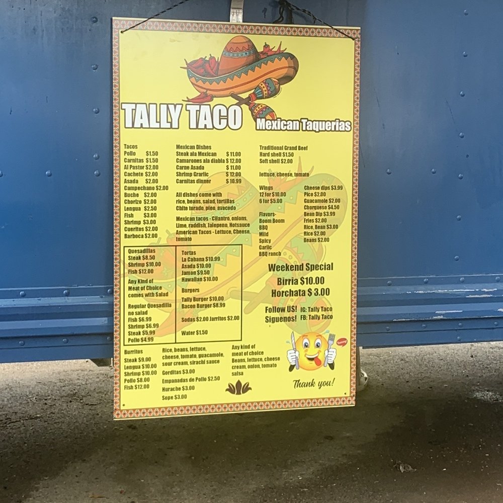 Tally Taco - New Menu - Food Trucks Near Me - Tallahassee, Florida Tally Taco - New Menu - Food Trucks Near Me - Tallahassee, Florida