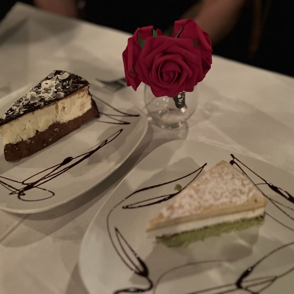 Antica Trattoria - two desserts on plates - Italian Near Me - Ridgewood, New York Antica Trattoria - two desserts on plates - Italian Near Me - Ridgewood, New York