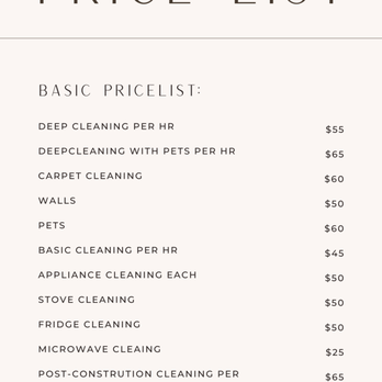 Spo Cleaning Maids - QUICK PRICE LIST - Home Cleaning Near Me Spo Cleaning Maids - QUICK PRICE LIST - Home Cleaning Near Me