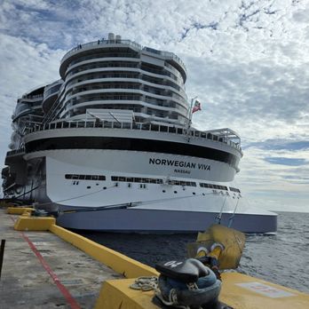 Puerto Costa Maya - The aft side of the Norwegian Viva docked at the port of Costa Maya - Beaches Near Me - Mahahual, ROO