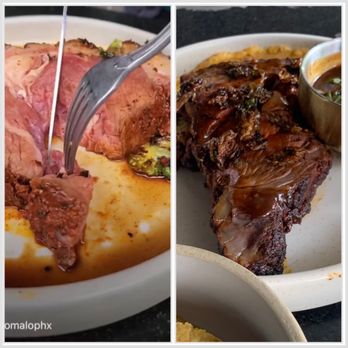 Chico Malo - Prime rib advertised on the left, ours on the right very over cooked - Mexican Near Me - Phoenix, Arizona