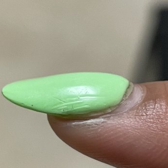Sunset Nails - Top coat didn't cover the whole nail and shrank from the sides. - Nail Salons Near Me - San Francisco, California