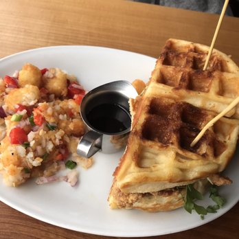Parkside Restaurant - Chicken and waffle sandwich with tater hash - American Near Me - Raleigh, North Carolina Parkside Restaurant - Chicken and waffle sandwich with tater hash - American Near Me - Raleigh, North Carolina