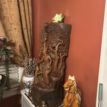 Mikayla’s Thriftique - Beautiful carved Thai trunk. So heavy. On closeup one can still make out the colors. - Thrift Stores Near Me - Rutherford, New Jersey