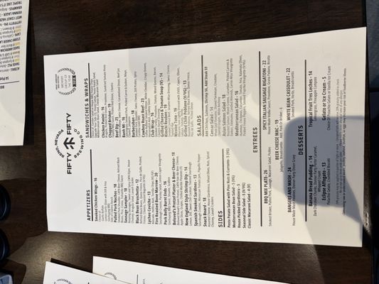 Menu photo 4 Fifty Fifty Brewing Reno, NV Menu photo 4 Fifty Fifty Brewing Reno, NV