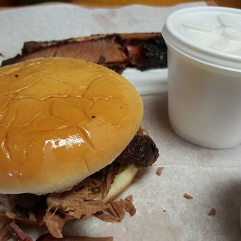 Snow's BBQ - Brisket sandwich with cole slaw and banana pudding- it's what's for brunch! - Barbeque Near Me - Lexington, Texas Snow's BBQ - Brisket sandwich with cole slaw and banana pudding- it's what's for brunch! - Barbeque Near Me - Lexington, Texas
