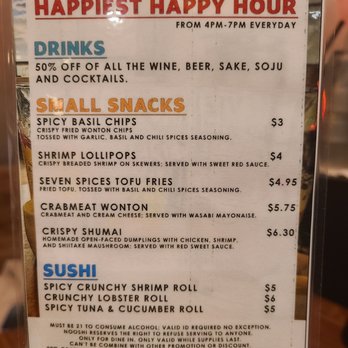 Nooshi - Happy Hour Menu - Sushi Bars Near Me - Washington, DC, District of Columbia