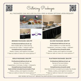 Bria's Italian Fusion - Catering packages - Caterers Near Me Bria's Italian Fusion - Catering packages - Caterers Near Me