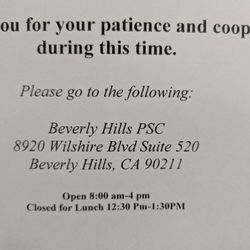 Labcorp - This is part of the sign that was on their door.