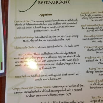 Chef Paz Restaurant - Menu take 2 - Peruvian Near Me - West Allis, Wisconsin