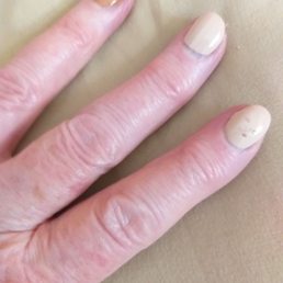Chipped polish hours after manicure and space left between cuticles and where polish was applied.  Looks very unprofessional.