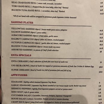 Sushi Enya - Pasadena - Hand roll menu - Sushi Bars Near Me - Pasadena, California Sushi Enya - Pasadena - Hand roll menu - Sushi Bars Near Me - Pasadena, California