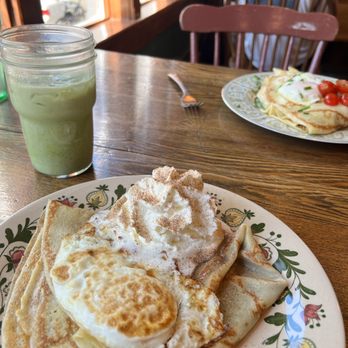 Seven Swans Creperie - Cinnamon toast with an egg and the farmers market made vegetarian, plus a very tasty matcha - Creperies Near Me - Milwaukee, Wisconsin Seven Swans Creperie - Cinnamon toast with an egg and the farmers market made vegetarian, plus a very tasty matcha - Creperies Near Me - Milwaukee, Wisconsin