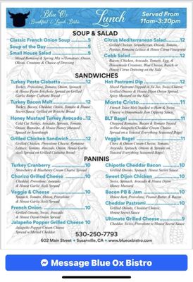 Menu photo 8 Blue Ox Bistro and Chocolates Susanville, CA Menu photo 8 Blue Ox Bistro and Chocolates Susanville, CA